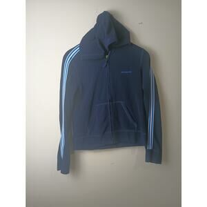 Vtg Y2K Aeropostale Blue Full Zip Fleece Hoodie Sweatshirt Women's Size Medium